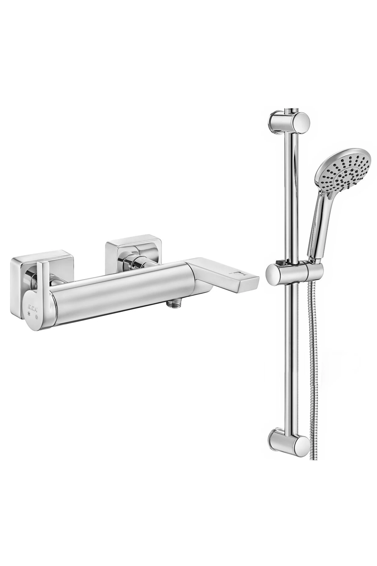 İcon Banyo Bataryası + ECA Logica Sürgülü Duş Seti Üst Takımı