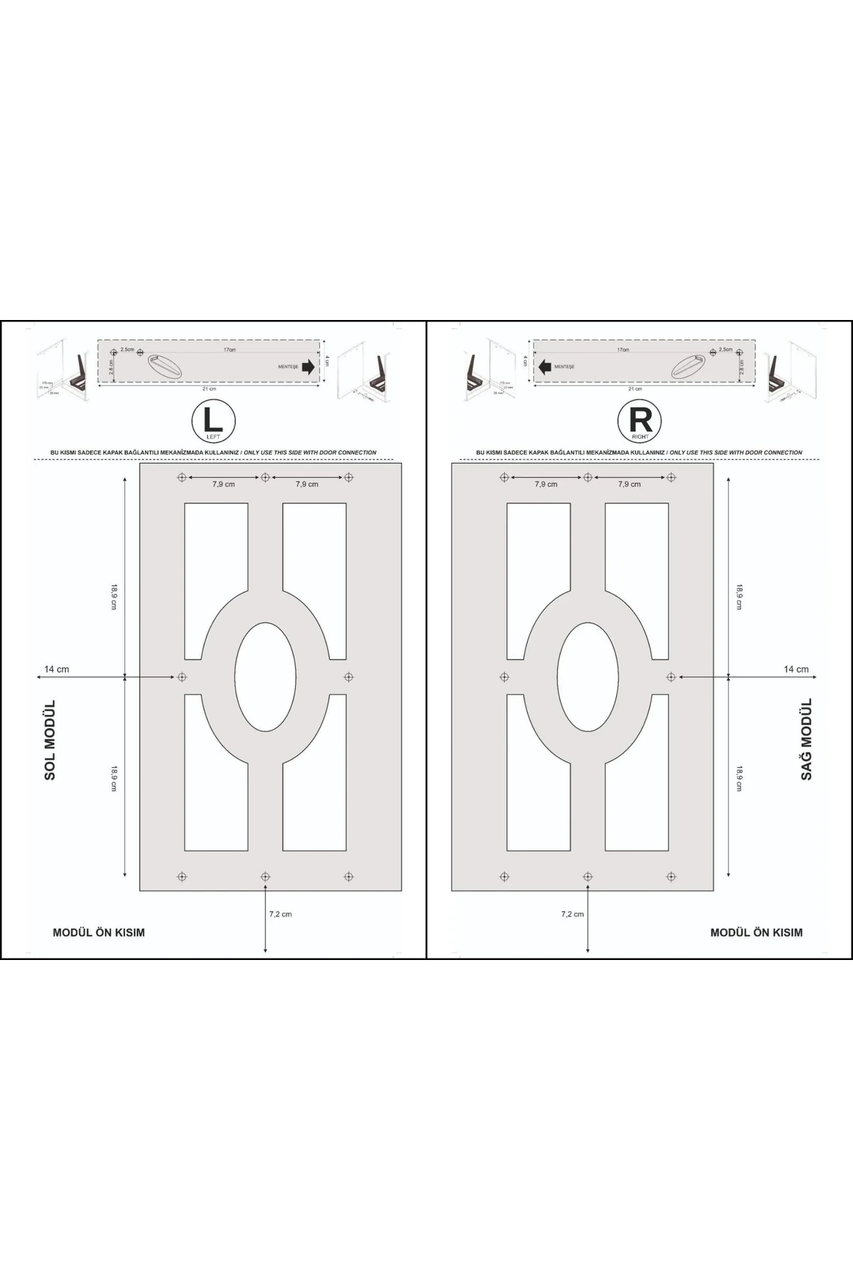 Cassone 16+1 Litre Dolap İçi Raylı Teleskopik Antrasit Çöp Kovası, Minimum Kapak Genişliği 40 cm