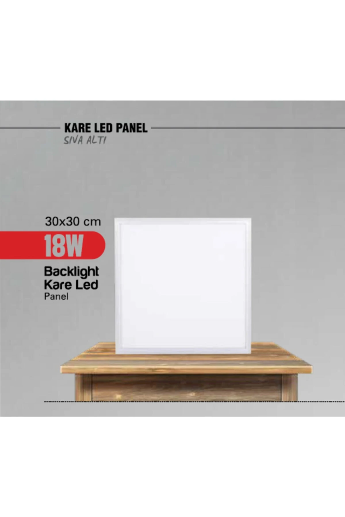 Point Led Kare 18w 30x30 Backlıght Kare Sıva Altı Led Panel Beyaz 6500k