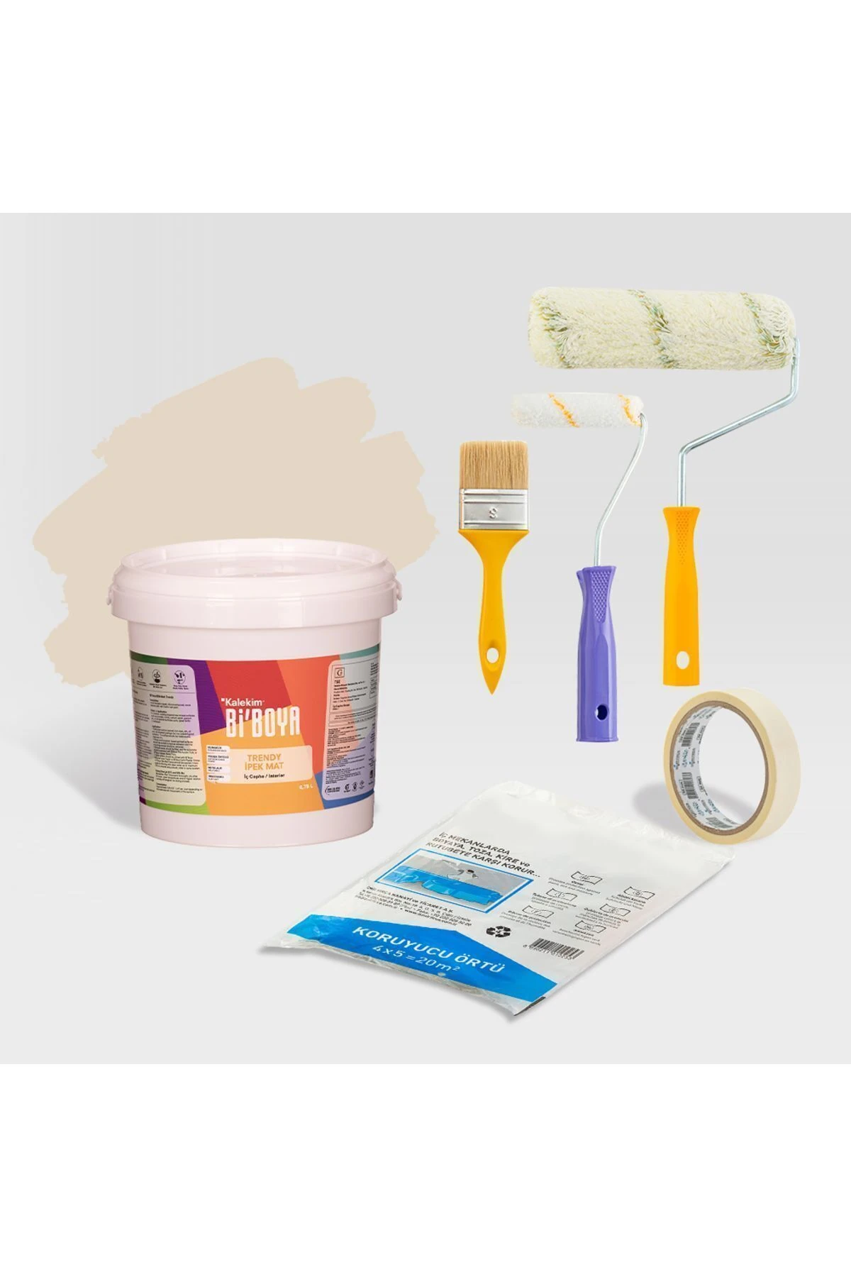 Tek Duvar Boyama Seti Latte