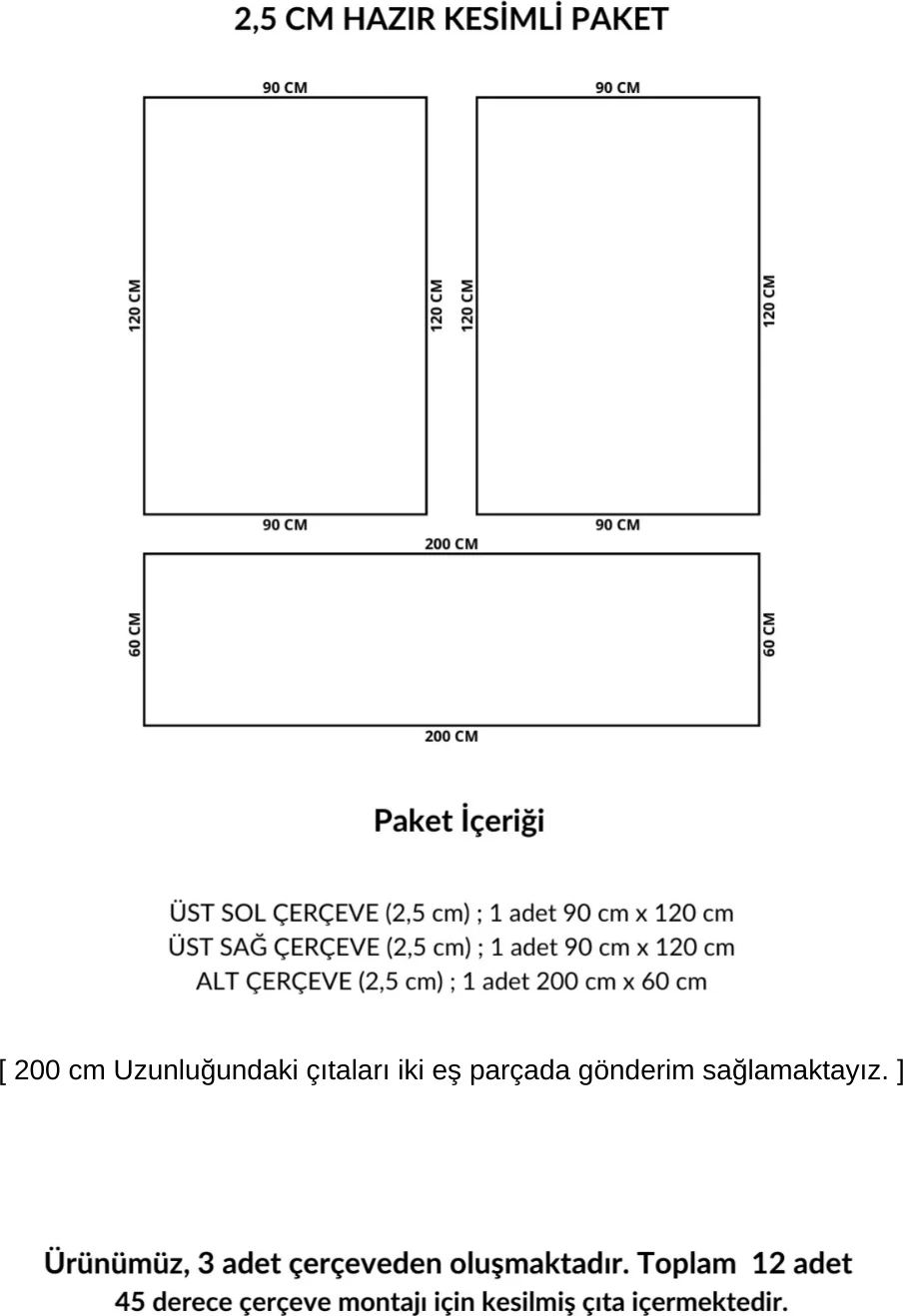Dekoratif Boyanabilir Montaja Hazır 2.5cm Etkileyici Duvar Çıtası Tasarımı