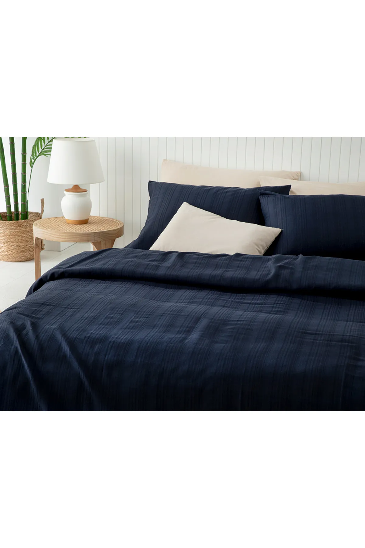 Aurora Silky Touch King Size Nevresim Takımı Gece Mavisi