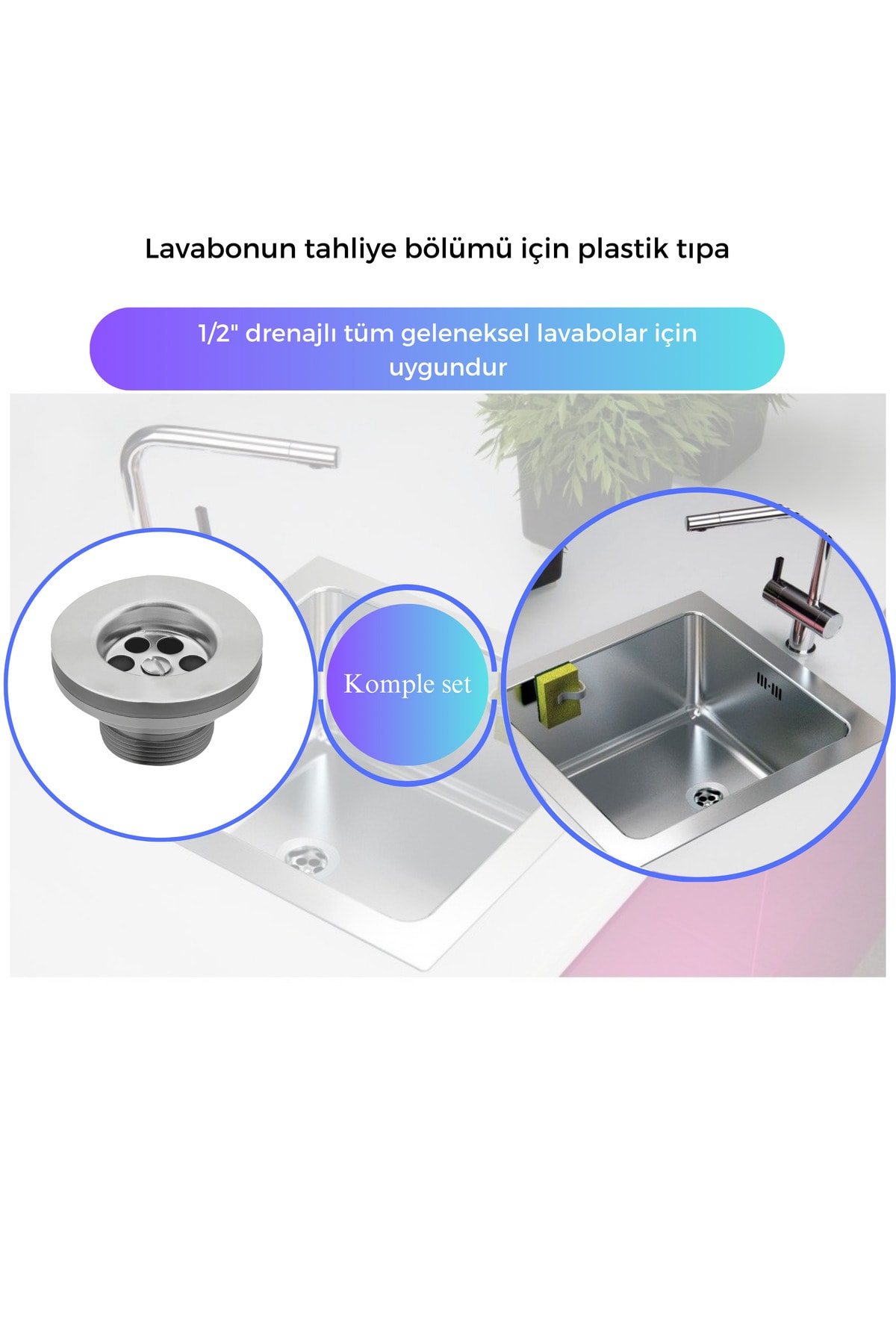 Desiphon Körüklü Lavabo Sifonu Lüks Körüklü Lavabo Evye Sifonu