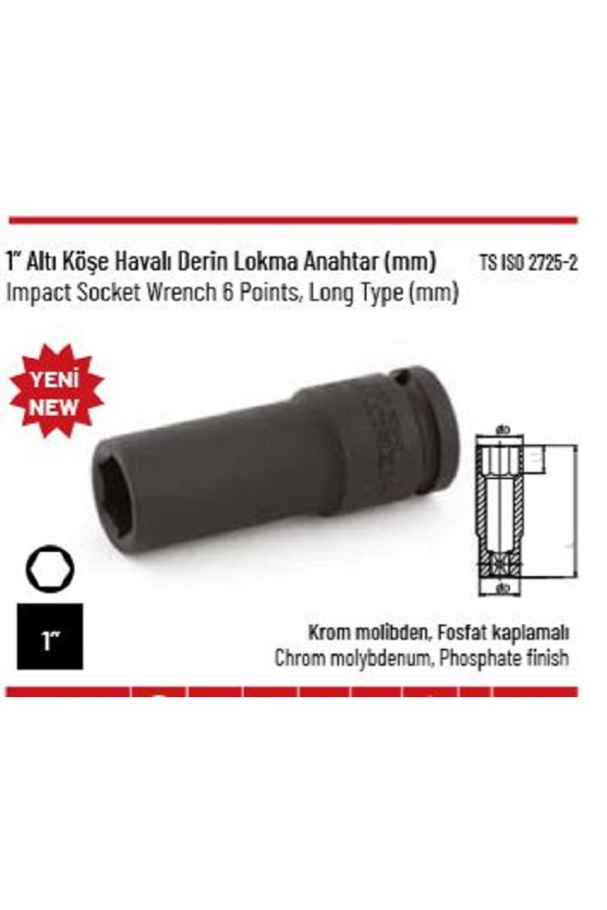 İZELTAŞ 1 İNÇ HAVALI DERİN LOKMA ANAHTAR 21 MM
