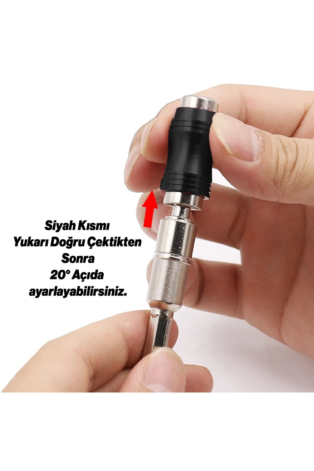 1 Adet Açılı Oynar Başlıklı Bits Uç 1/4" 90 mm Manyetik Mıknatıslı Matkap Uyumlu 20° Lokma Ucu