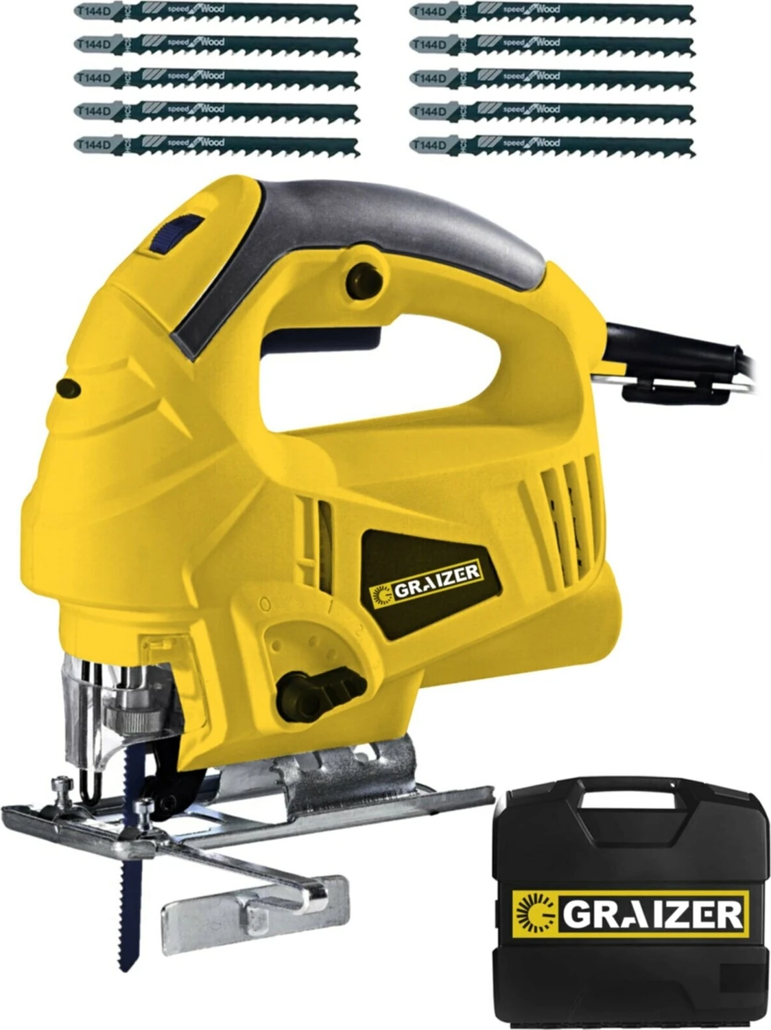 Alman D-2 3200 W Sjs Metal Şanzuman 6 Kademe Devirli Lazerli Otomatik Dekupaj Testere + 10 Uç Hediyeli Sarı