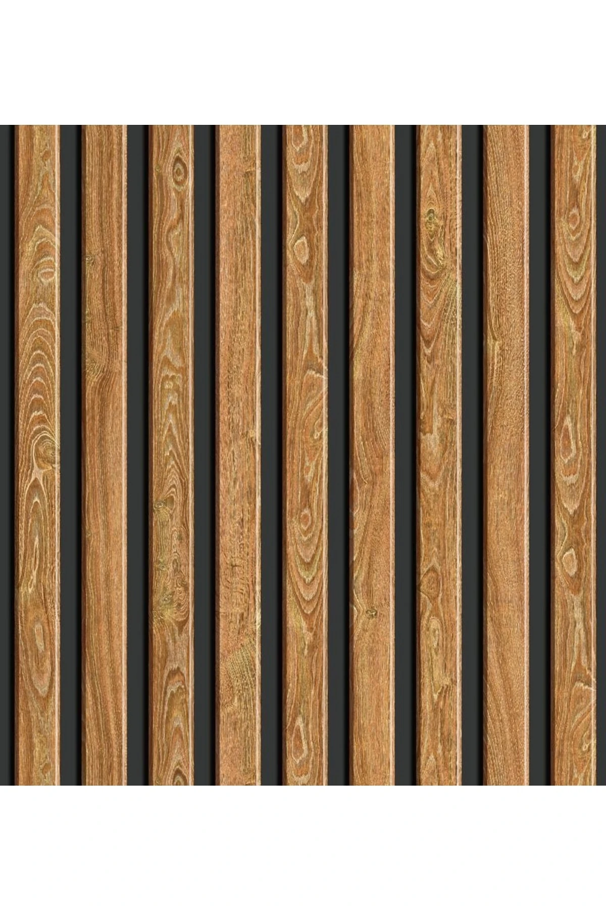 7610 Lambiri Panel Ahşap Duvar Çıtası Desenli Duvar Kağıdı ( 5,3 M2 )