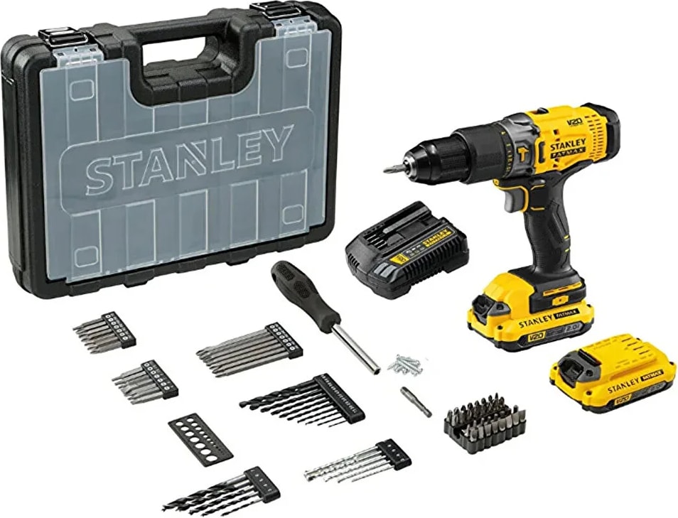 Fatmax SCD718D2KA 18V 2AH V20 Çift Akü Darbeli Matkap +100 Pcs Aksesuar