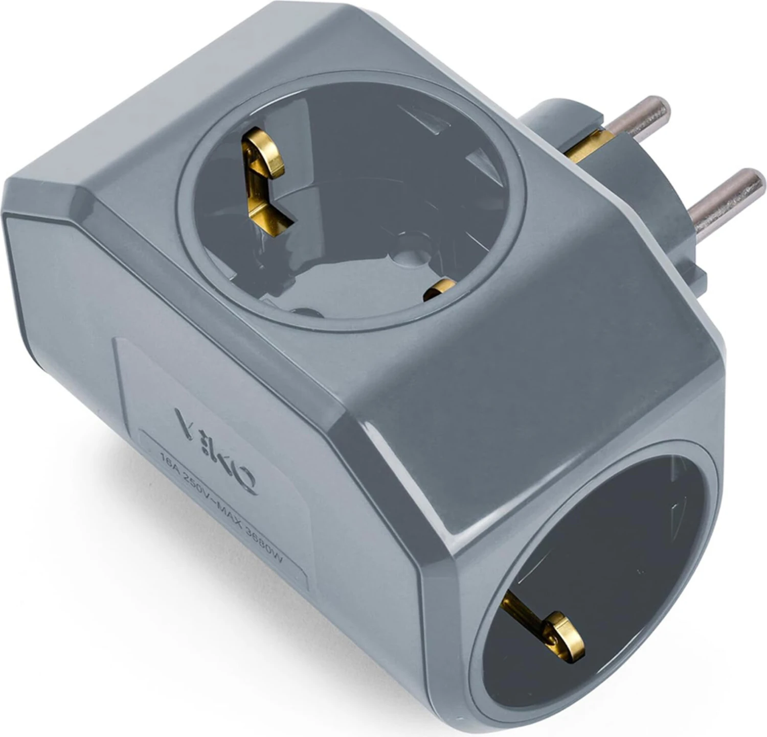 Yonca Plus Gri Üçlü Topraklı Priz 2 Adet