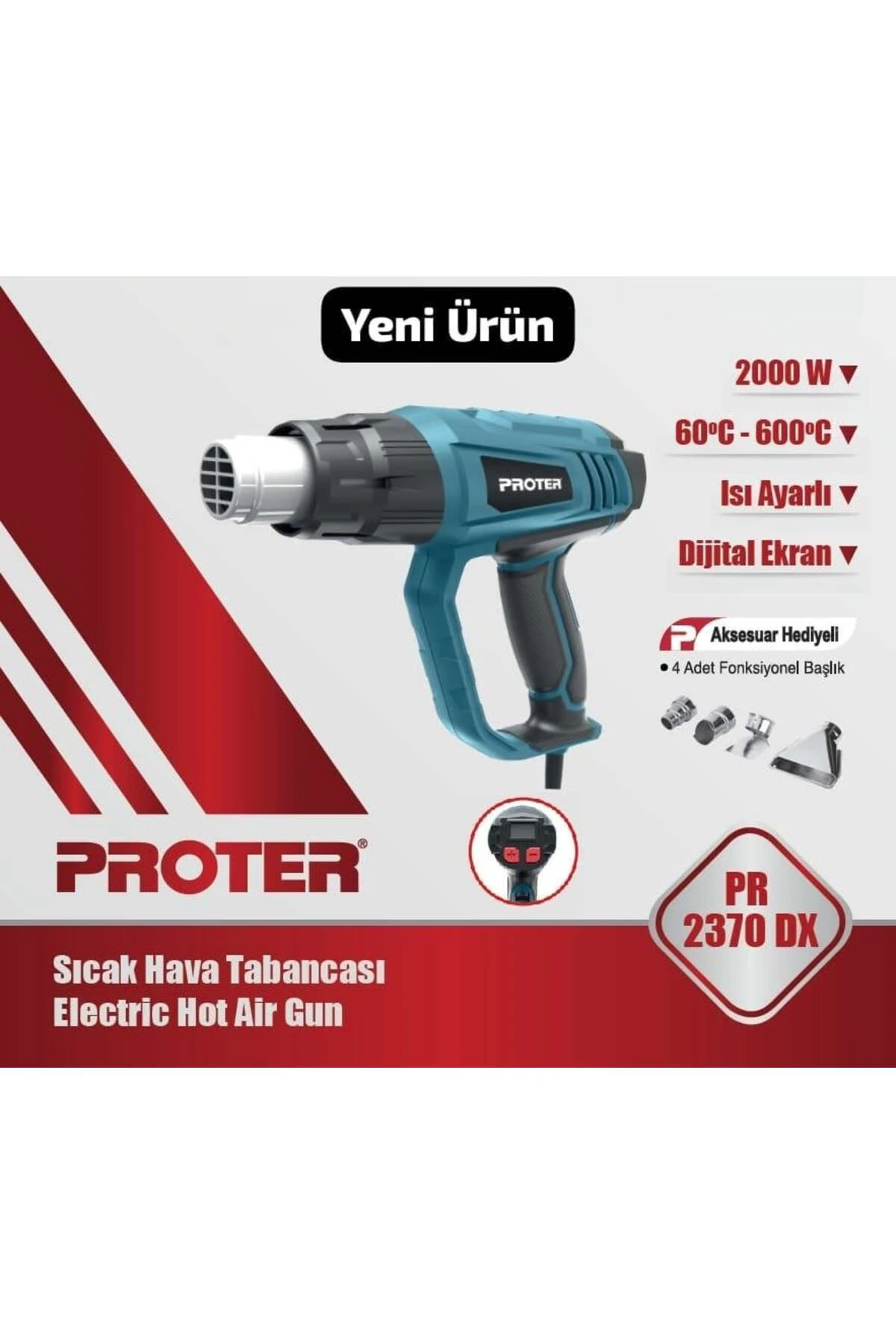 PR 2370 DX DİJİTAL SICAK HAVA TABANCASI