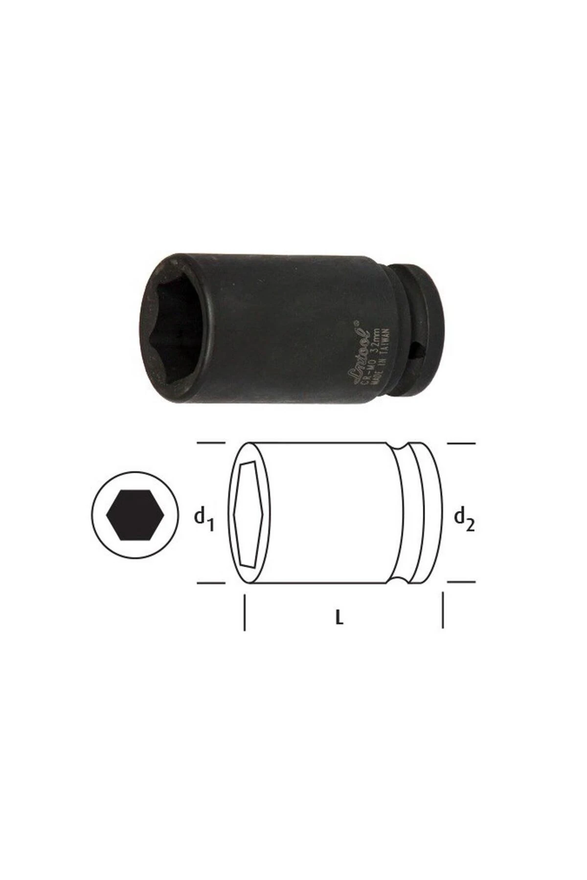 LN1230 Havalı Lokma Anahtar 1/2" 6 Köşe 30 mm