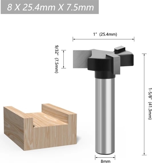 Siyah Renk Lavıe 1 Adet 8mm Shank 3 Diş T Yuvası Yönlendirici Bit Freze Düz Kenar Planya Freze Kesici Ahşap Ahşap Için Kesme Kolu (Yurt Dışından)