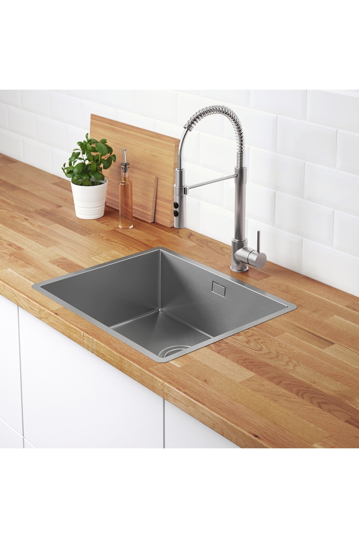 Avva 1 Gözlü 40 x 50 cm Paslanmaz Çelik Evye 1 mm Kalınlık Düz İnox