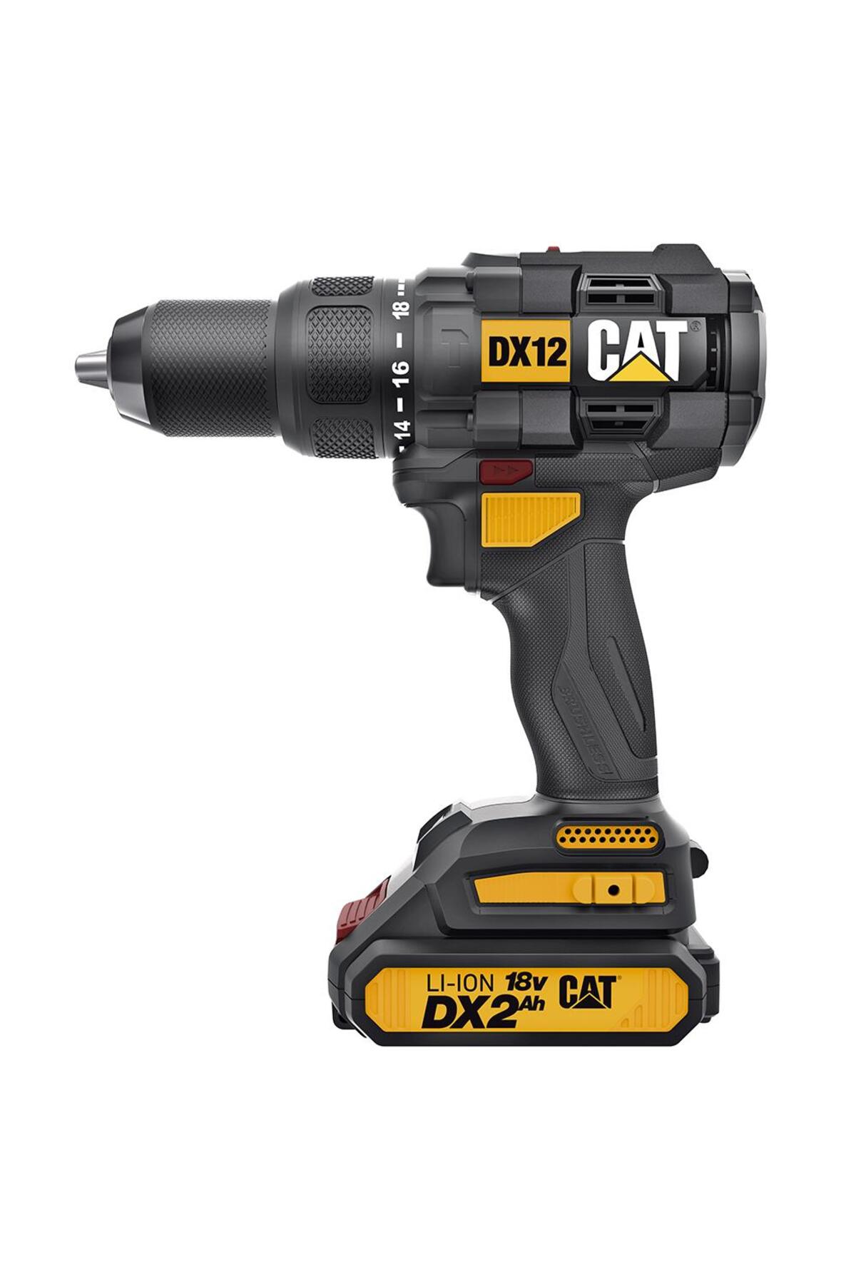 CAT DX12 18Volt/2.0Ah Li-ion Çift Akülü Kömürsüz Profesyonel Şarjlı Darbeli Matkap