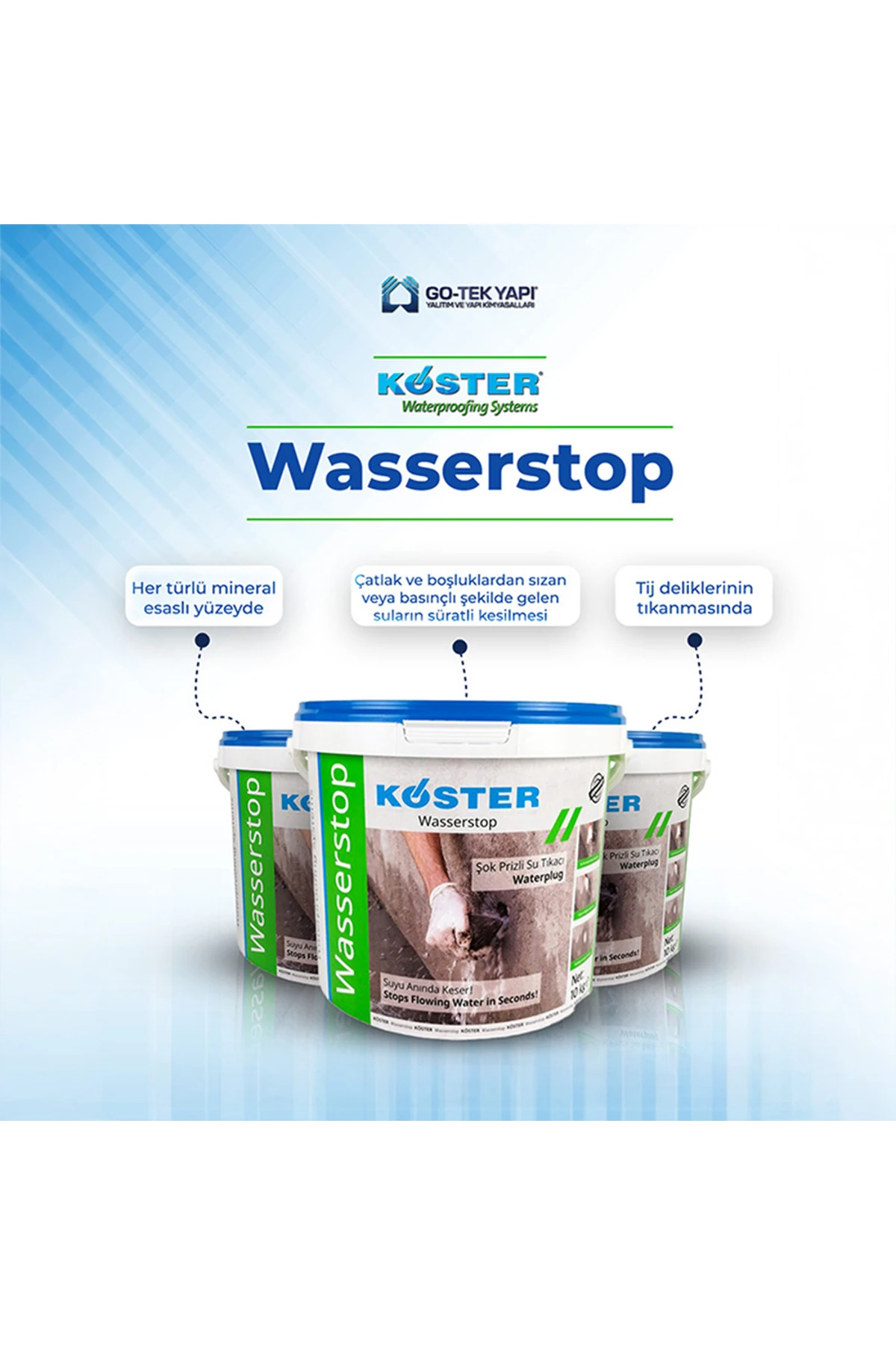 Wasserstop Ani Priz Alan Su Tıkaç Harcı / 10 kg