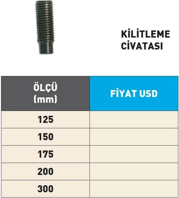 125MM Krasnic Süper Hassas Tezgah Mengene Kilitleme Civatası