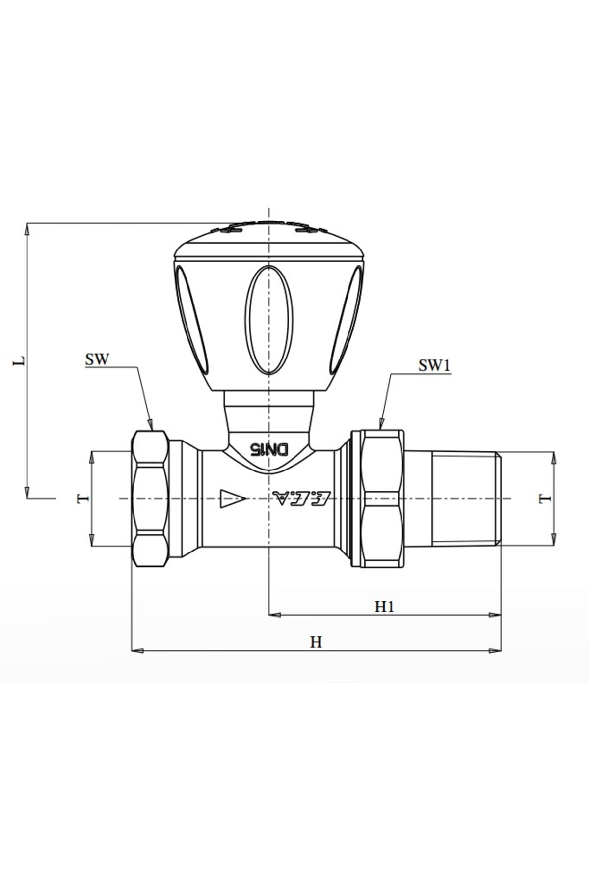 10 Adet ECA RV3 1/2 Düz Radyatör Valfi  Petek Havlupan Vanası 602120725