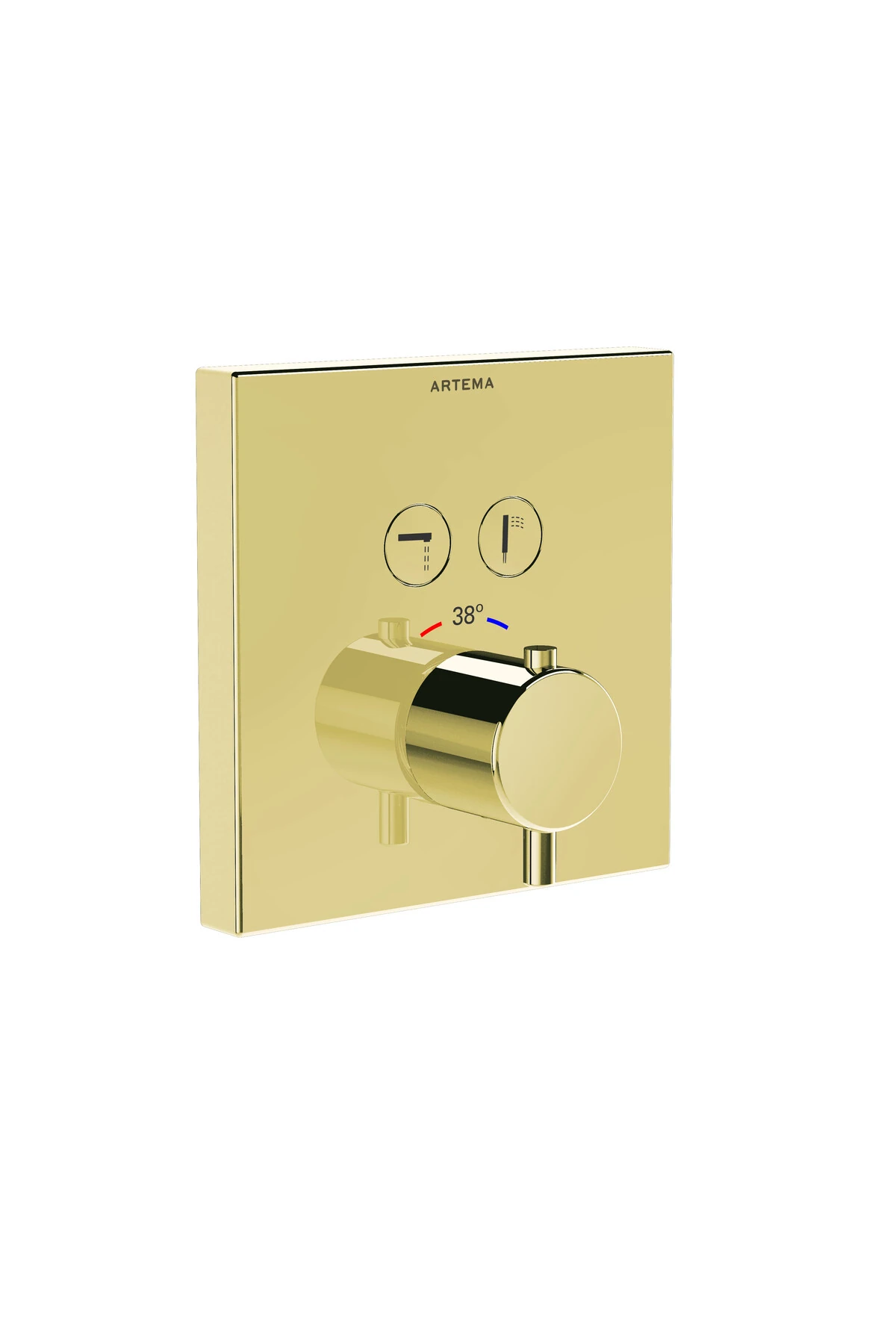 AquaHeat A4274674 Square Ankastre Termostatik Banyo Bataryası, Soft Altın