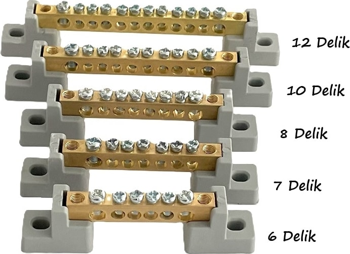 Nötr Barası 6 Delik 63A ( 6 x 8 ) 5 Adet