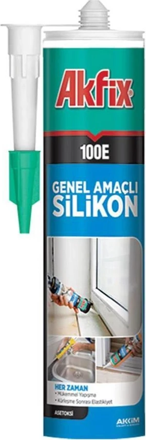 100E Genel Amaçlı Beyaz Silikon 280 ml (5 Adet)