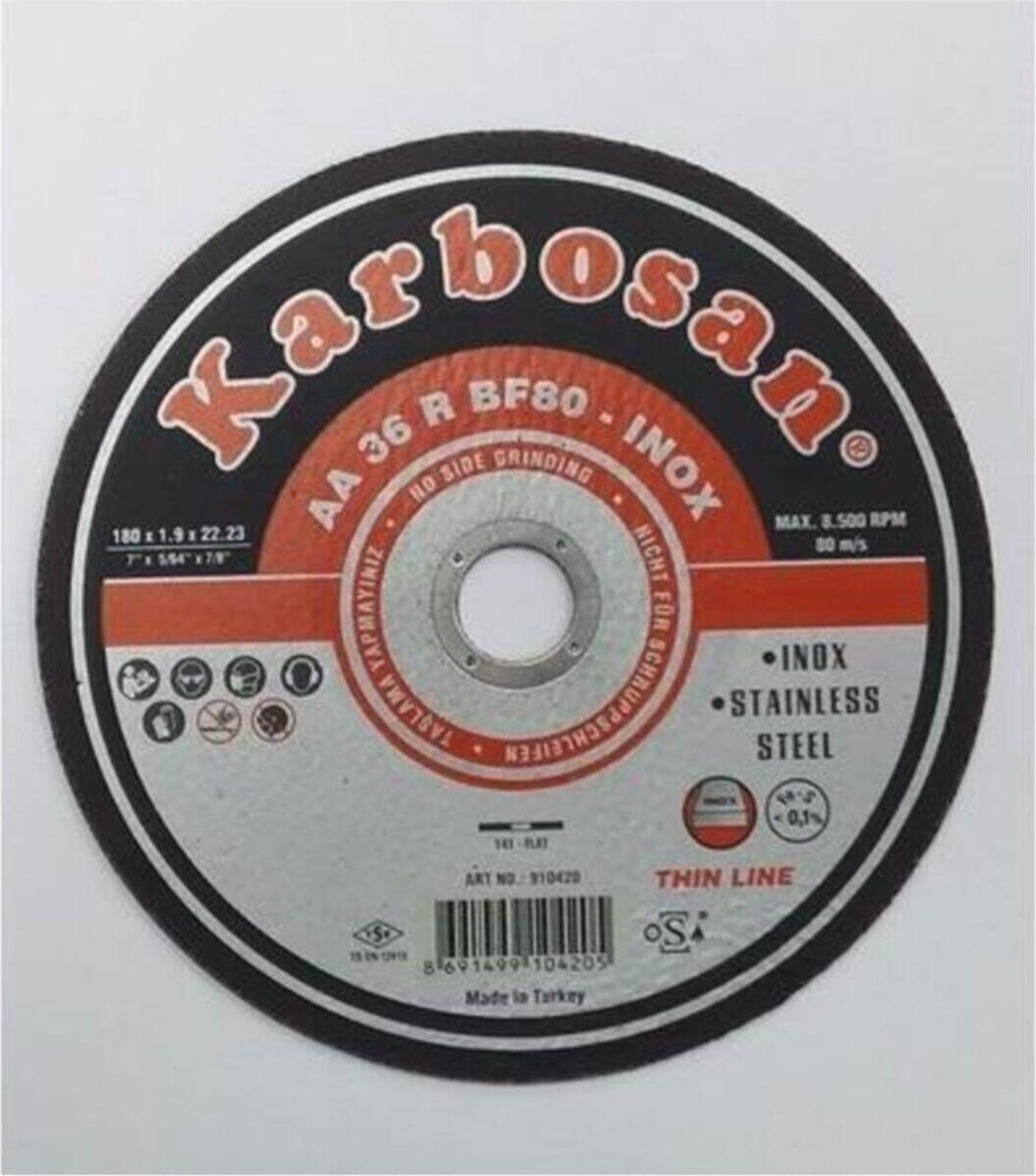 KARBOSAN Inox Kesici 180X1,9X22,23 mm