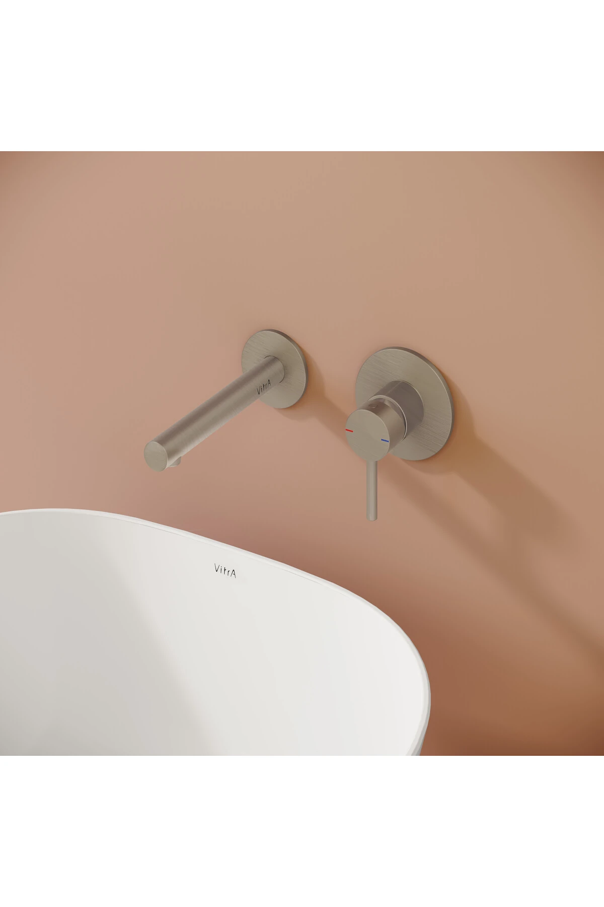 Origin A4258134 Ankastre Lavabo Bataryası, İki Rozetli, Sıva Üstü, Fırçalı Nikel