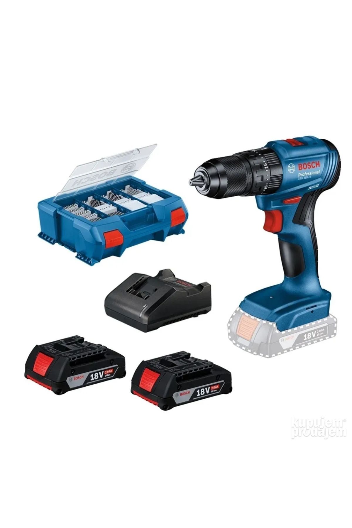 BOSCH Gsb 185 Li Çift Akülü Darbeli Vidalama 82 parça set hediyeli