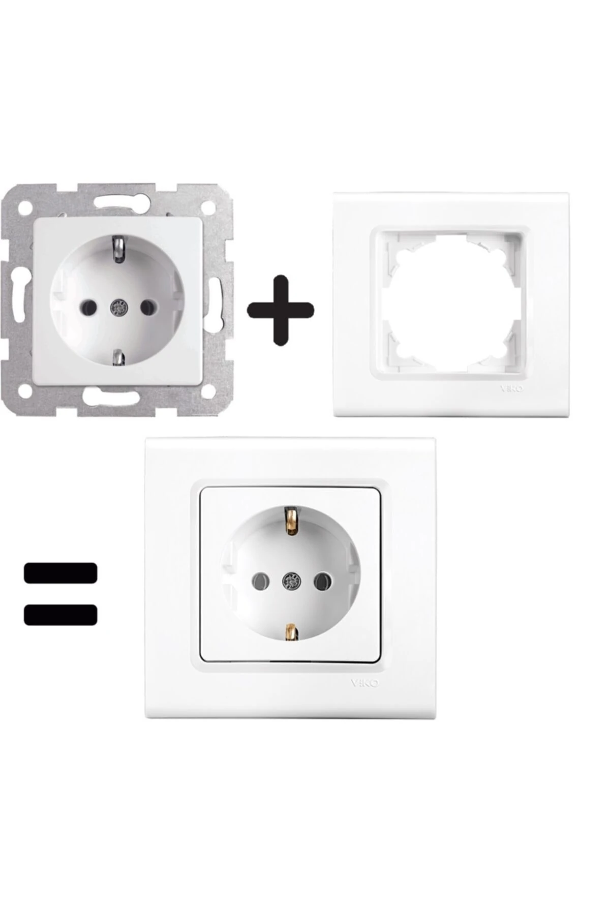 Sıva Altı Priz Linnera Rollina Serisi Beyaz Renk ( Çerçeve Dahil )