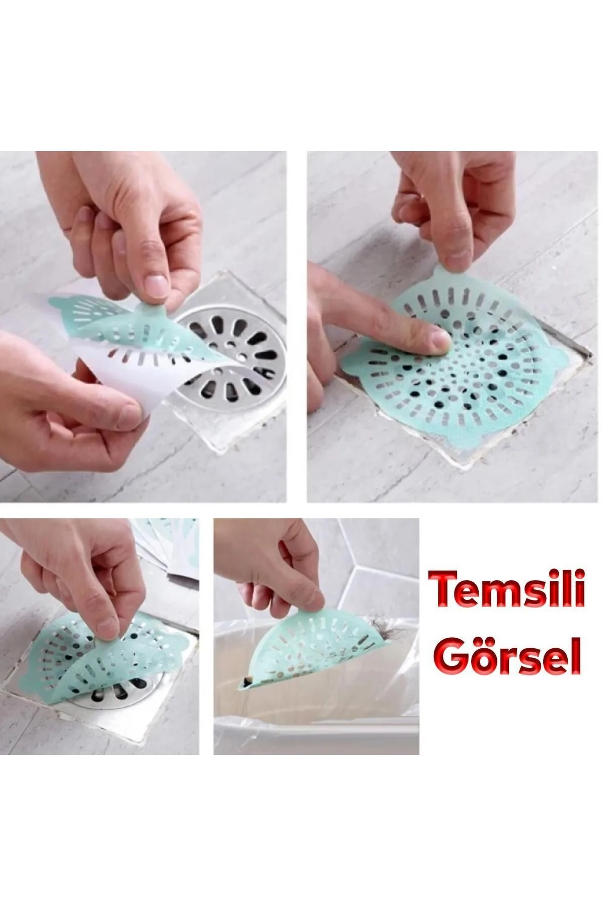 Kıl Kir Pis Tutucu Süzgeç Kullan At Yapışkanlı Banyo Lavabo Gider Filtresi Boru Tıkama Önleme 10'lu