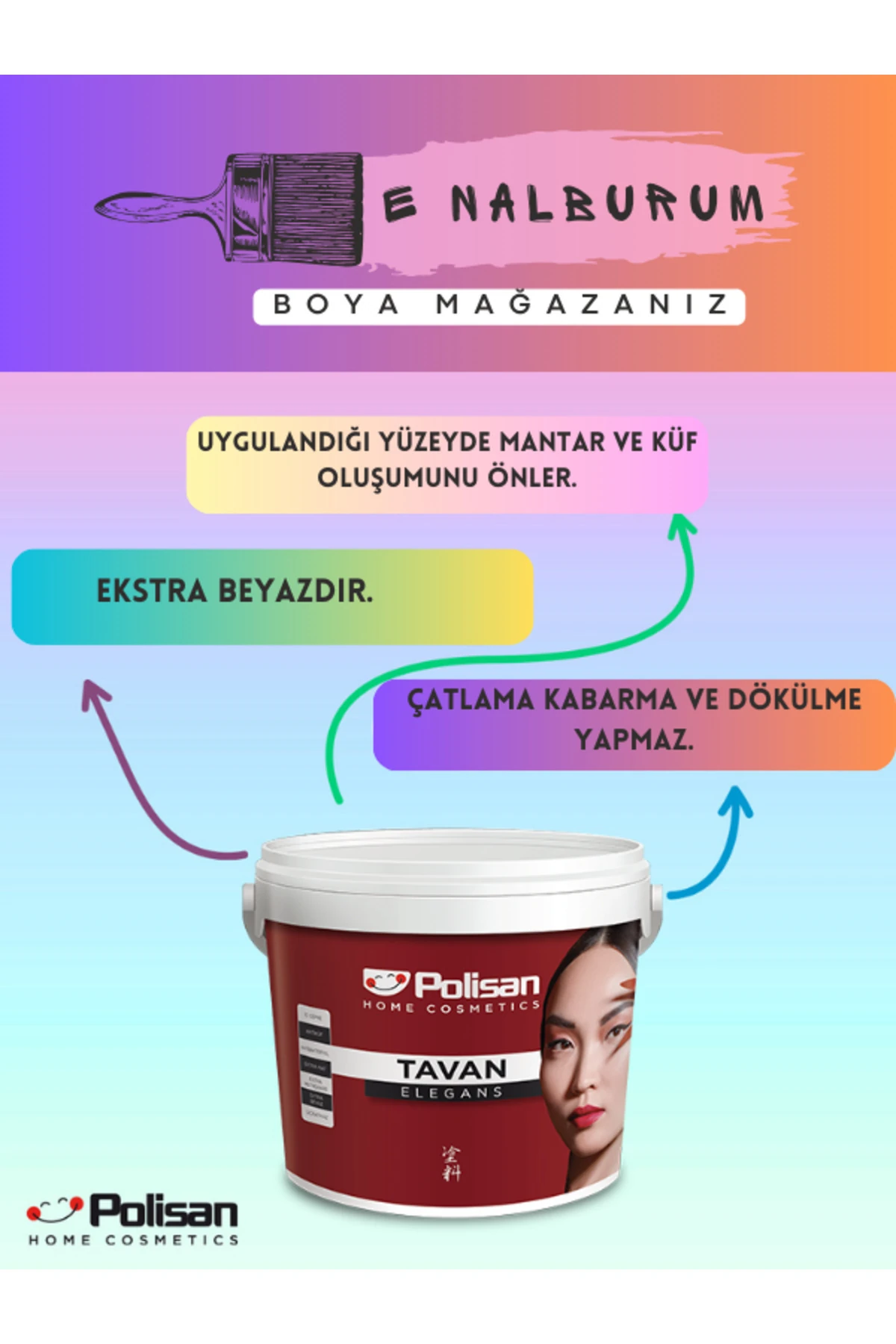 Elegans Extra Beyaz Küf Önleyici Antibakteriyel Tavan Boyası 2.5L-3.5Kg -BEYAZ