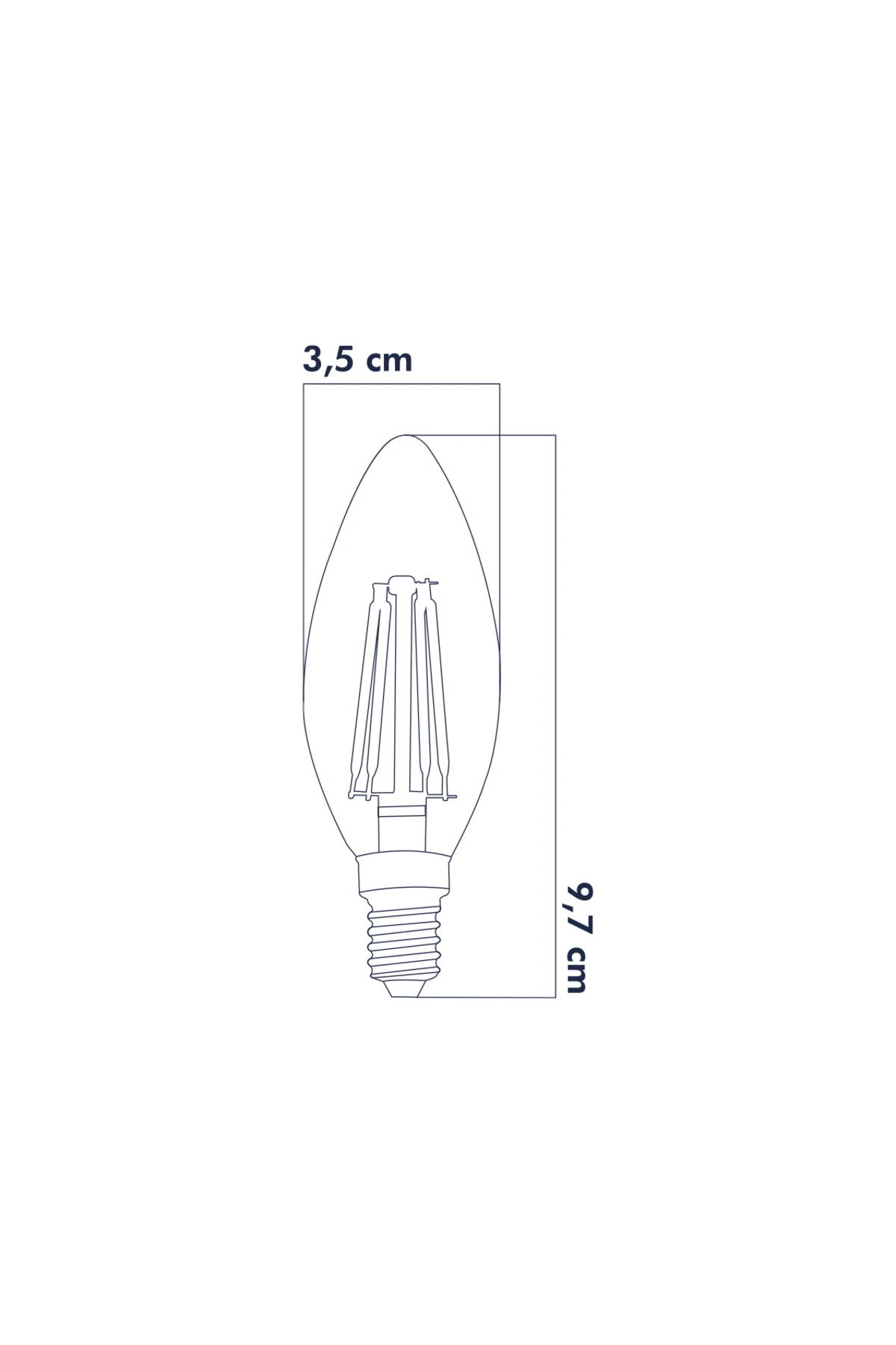 Dekoratif Mum Led Avize Ampulü Rustik E14 6W 6500K Beyaz Işık ERD-93