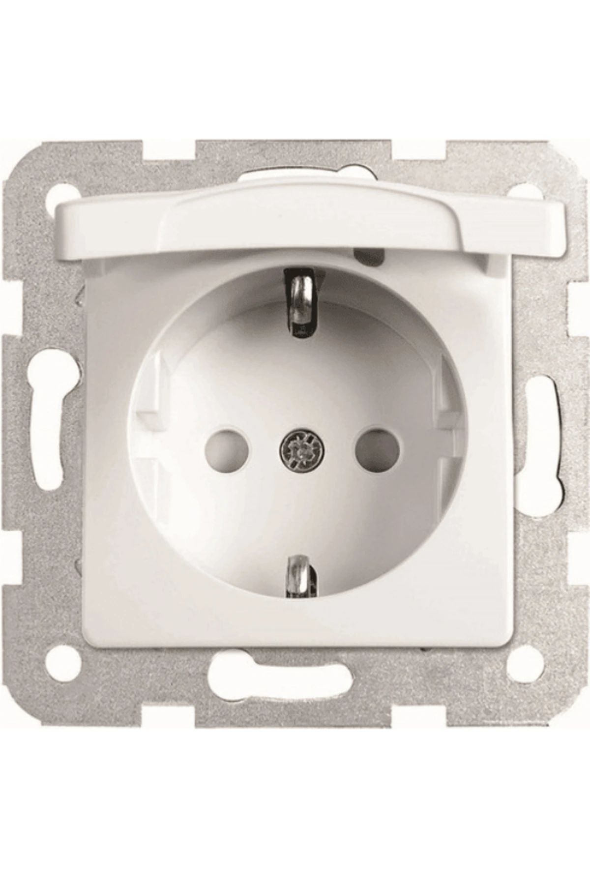 Viko Linnera Topraklı Çoçuk Korumalı Kapaklı Priz Beyaz 90440012 (Çerçeve Dahil) (4 Adet)