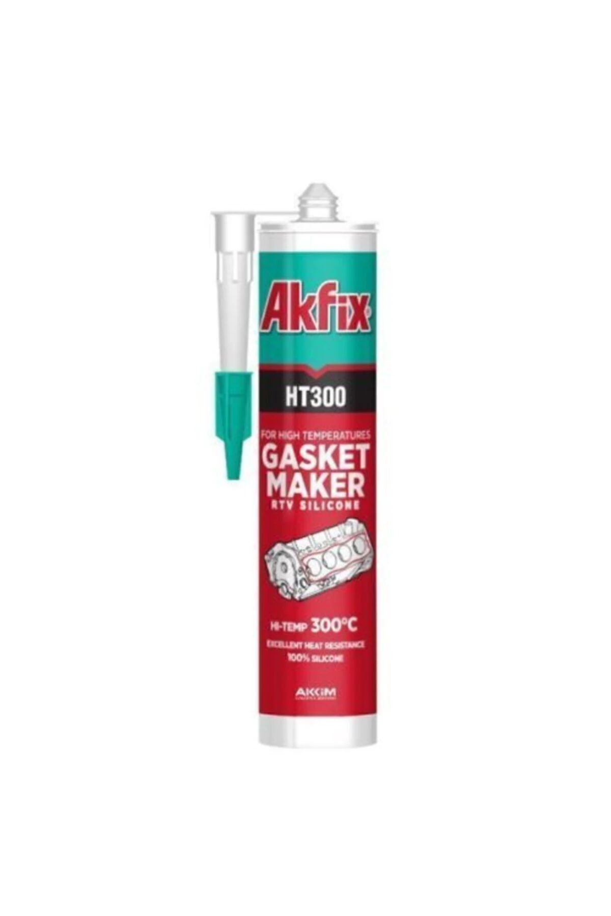 Kırmızı HT300 Yüksek Isıya Dayanıklı Silikon 300°c 310 ml