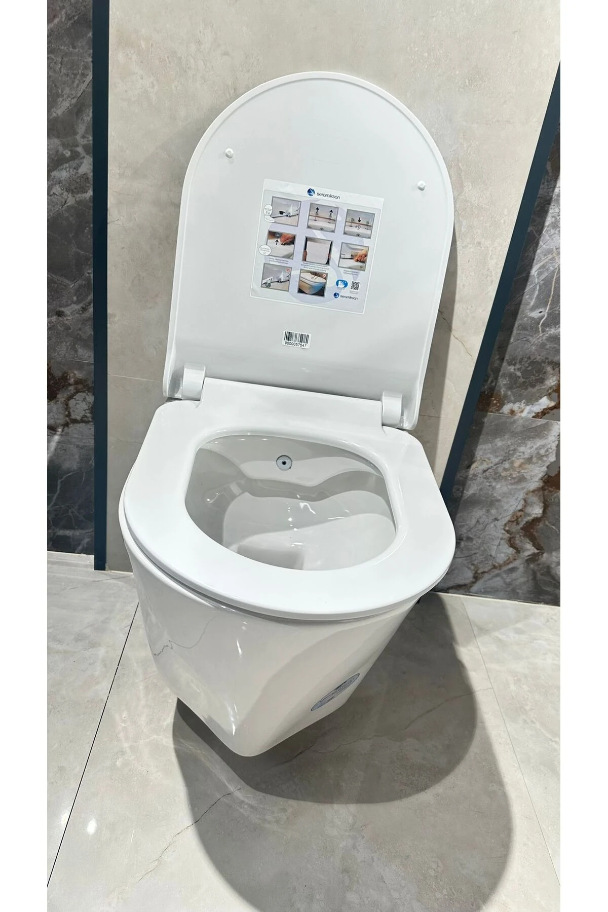 Stella Rim-Out Parlak Beyaz Asma Klozet Stella Orjinal Yavaş Kapanan Kapak A121111H