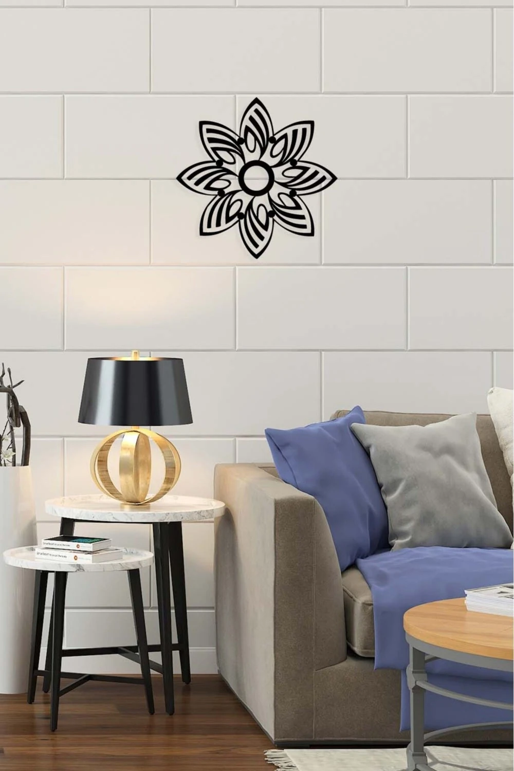 -Allah Islami Metal Tablo - Islami Ev Dekorasyonu - Dini Duvar Tabloları - 50 X 50 - Cm - Sıyah-Islm-065