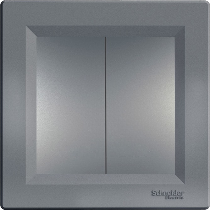 Schneider Asfora Plus Çelik Ikili Anahtar Komütatör Çerçeveli - EPH0300162