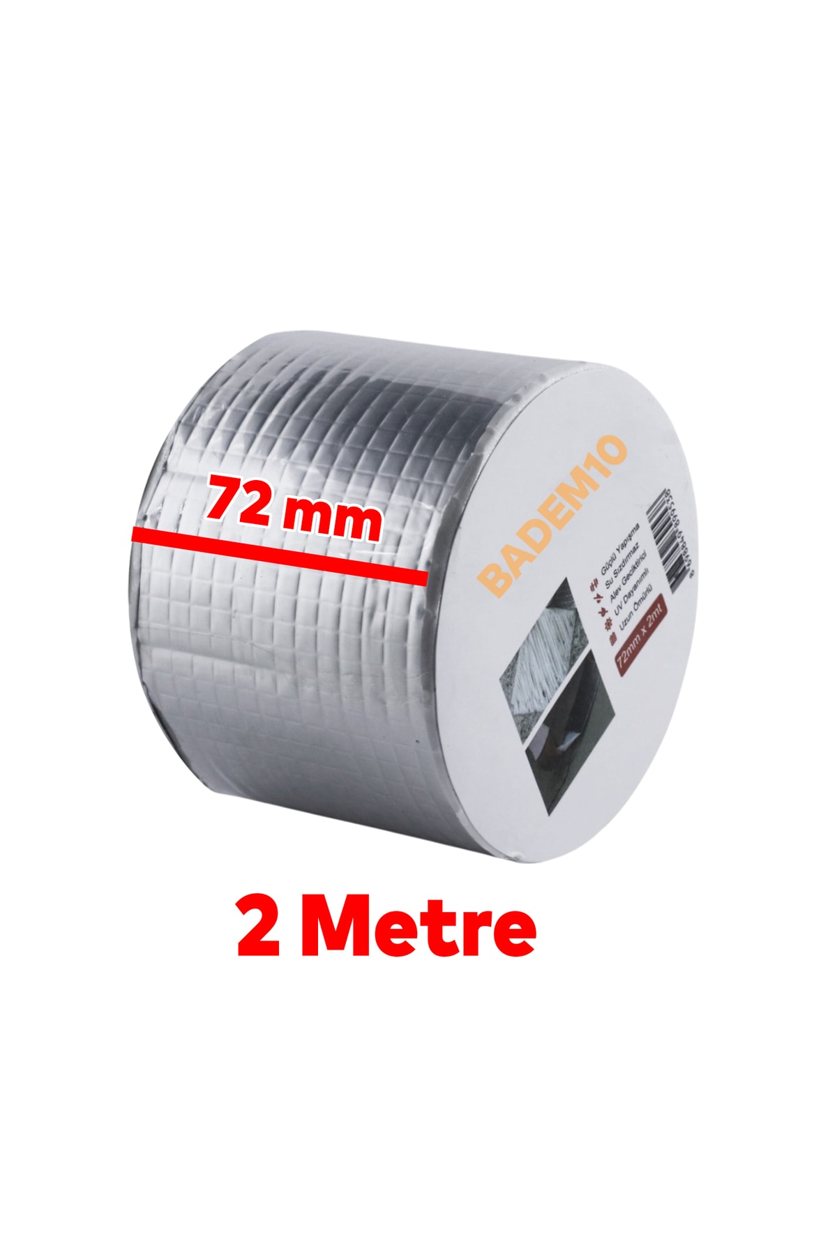 OZKUVVET 3 Adet Çatı İzolasyon (72 mm X 2 MT) Su Sızdırmazlık Yalıtım Çamur Boru Sakız Tamir Bant Bandı