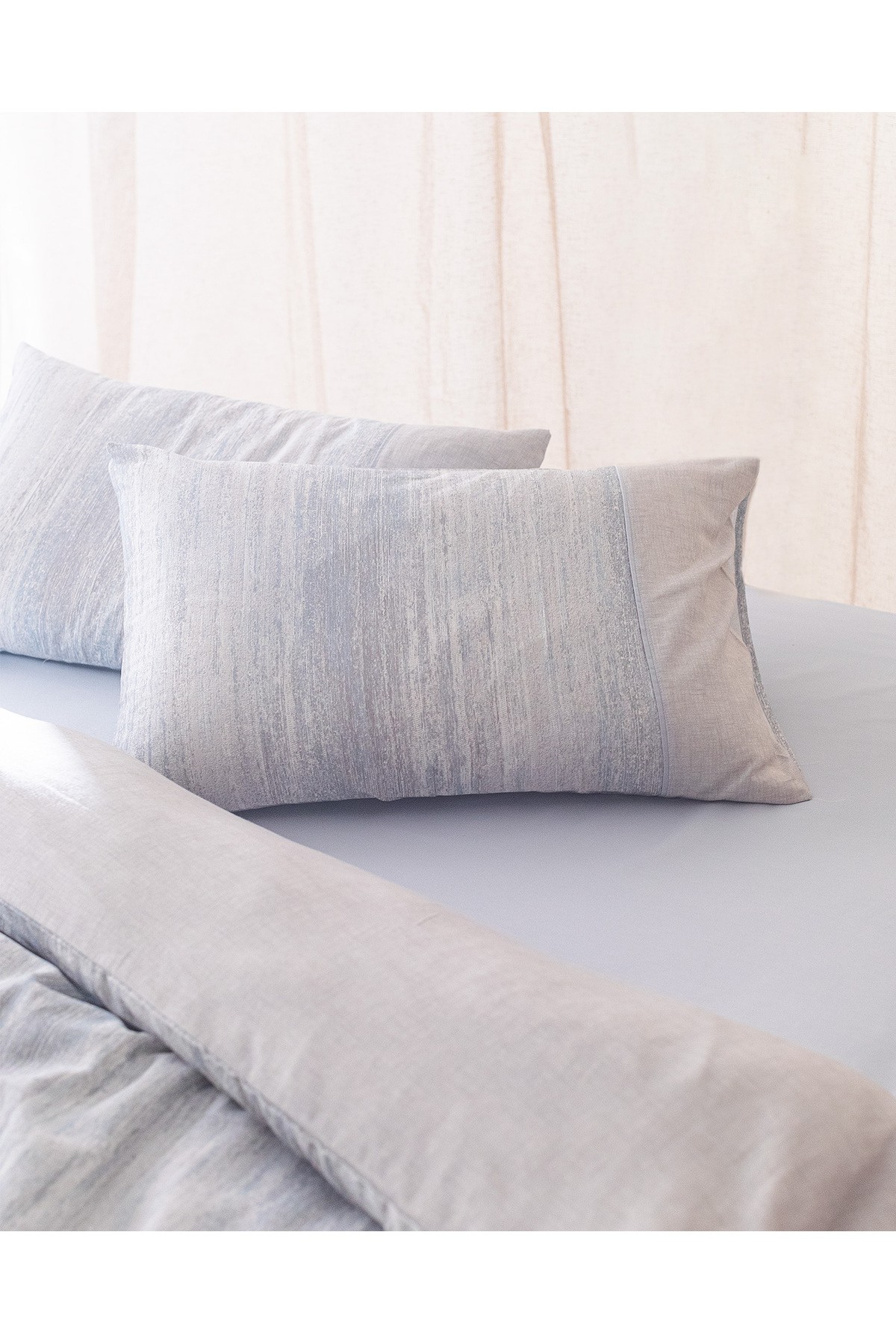Sarthe %100 Pamuk Tek Kişilik  Crep Baskılı Nevresim Takımı