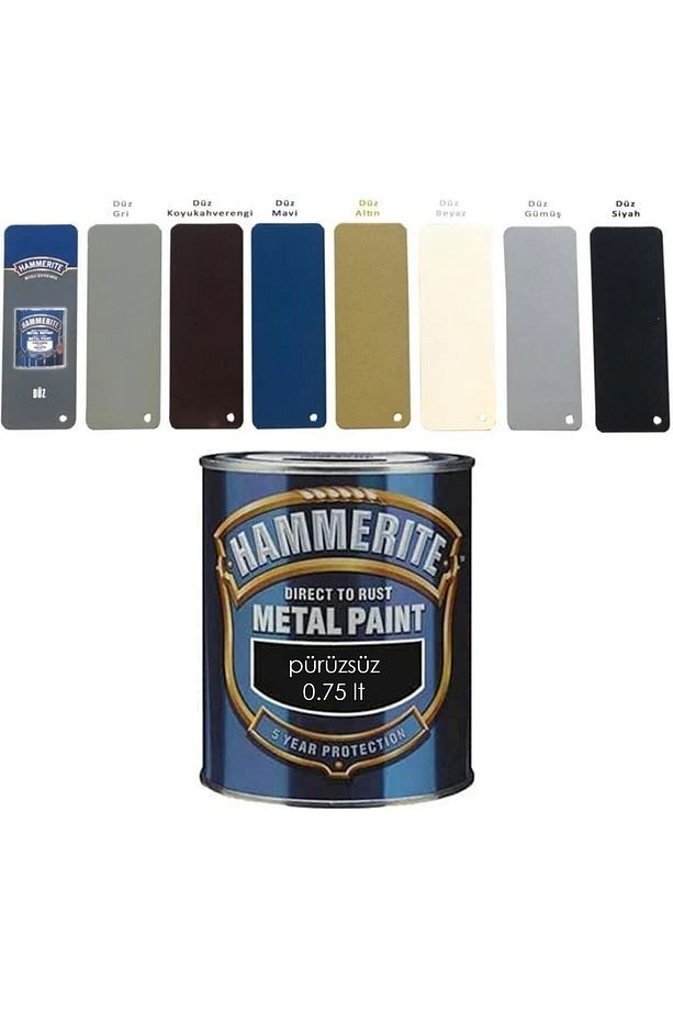 HAMMERİTE DÜZ PÜRÜZSÜZ TİP METAL BOYALARI 0.75 LT