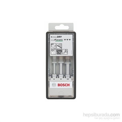 BOSCH - 3 Parçalı Robust Line Elmas Kuru Delme Ucu Seti Easy Dry Best For Ceramic - 6,0: 8,0: 10,0 Mm