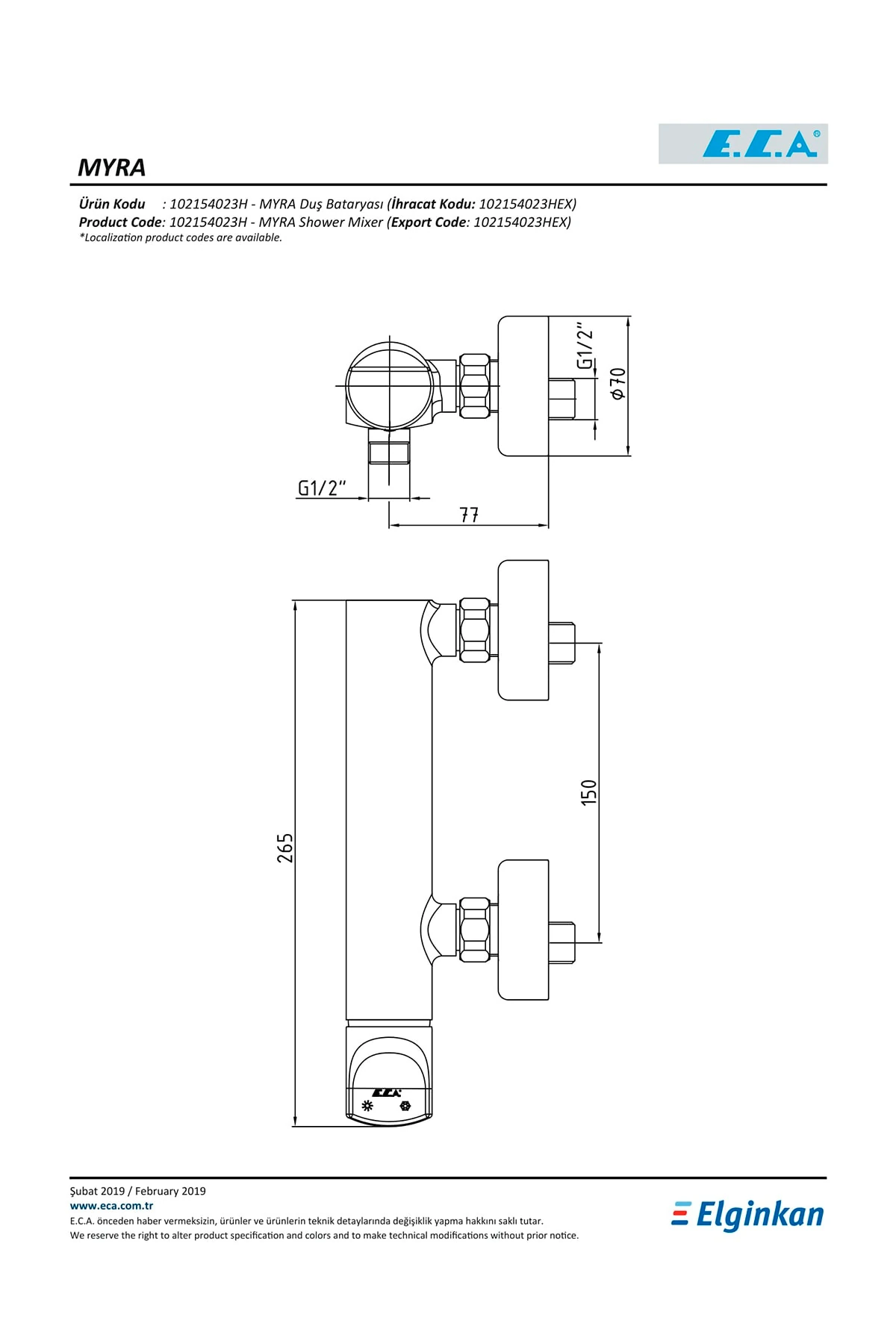 Myra Aplike Duş Bataryası 102154023h