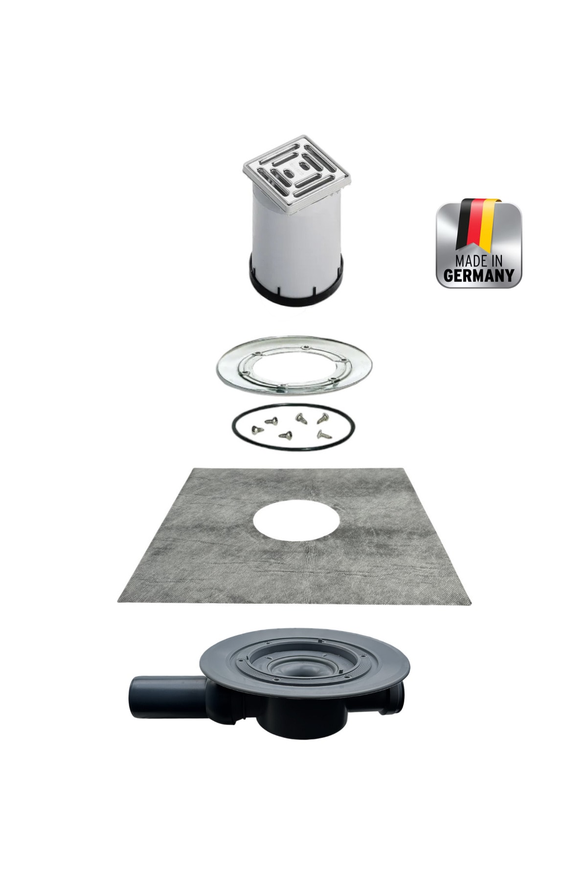 42 S 10x10cm 50'lik Lağım Kanalizasyon Koku Önleyici Sifonlu Izolasyonlu Yer Banyo Duş Gider Süzgeci