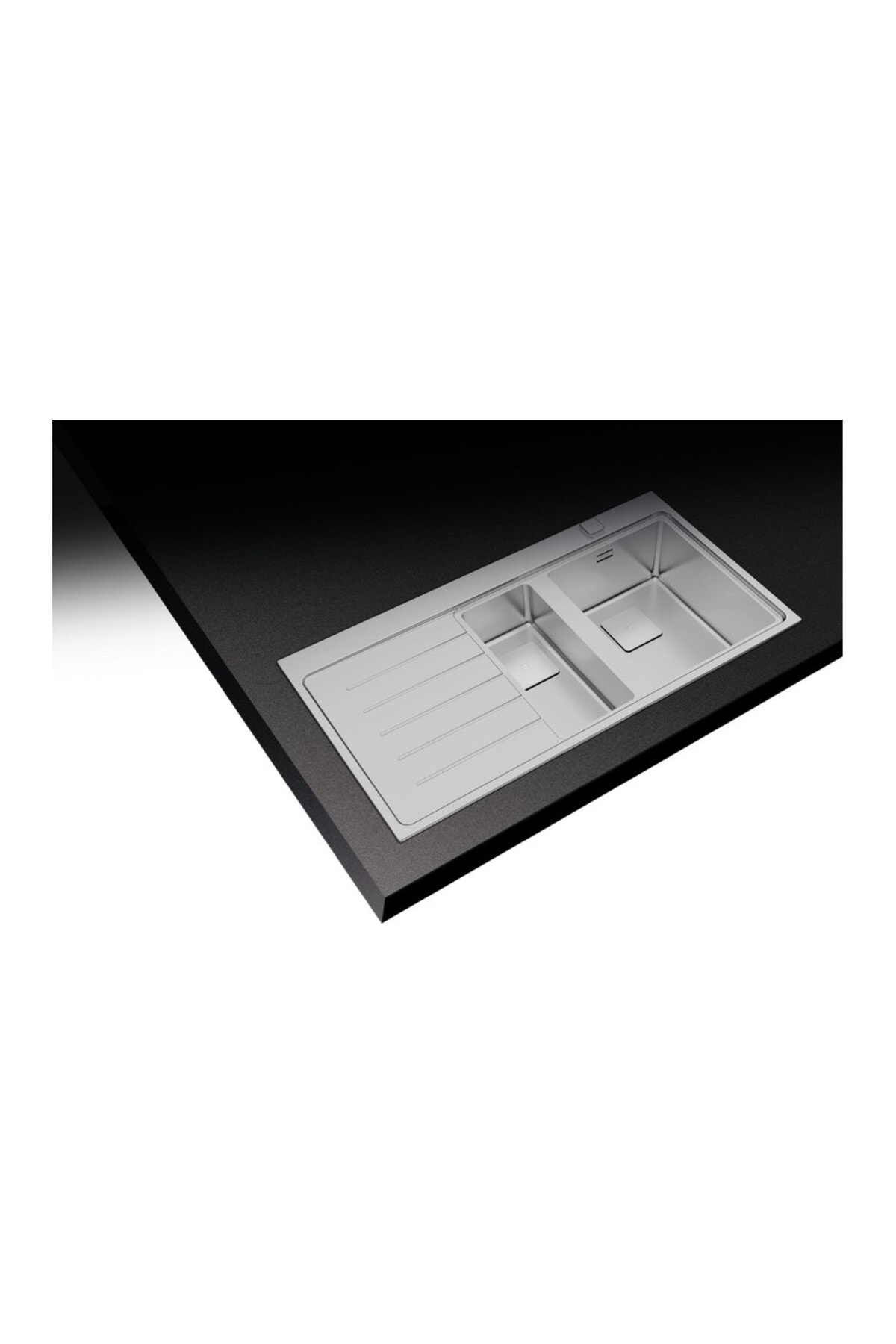 Zenit 1½b 1d 1,5 Gözlü Sol Damlalıklı Paslanmaz Çelik Tezgah Üstü Mutfak Evyesi