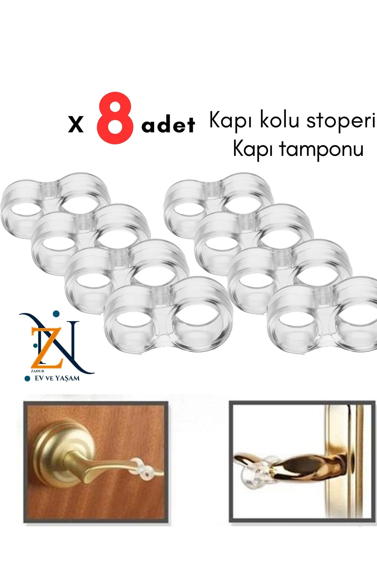 8 adet Şeffaf Silikon Kapı Stoperi Plastik Kapı Kolu Tutucu Pencere Tamponu Tutacağı