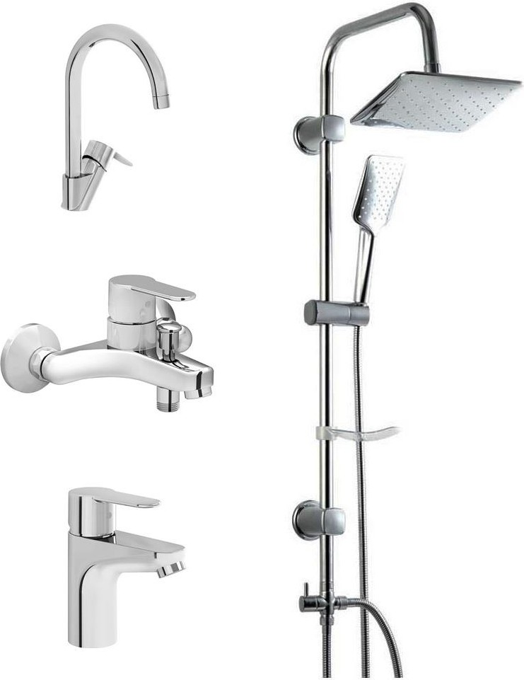 Win S (Banyo+Lavabo+Eviye) Batarya Seti +Duxxa Trend Robot Duş Seti