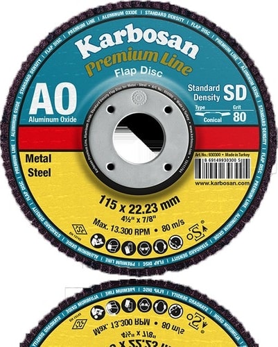 KARBOSAN Ao Flap Disk 115X22 Konik- 80 Kum (10 Lu)