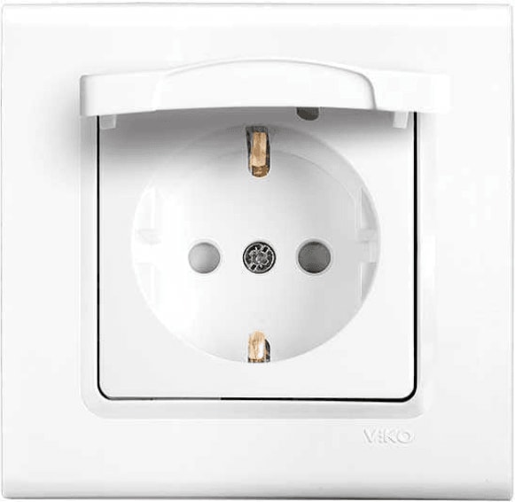 Linnera Topraklı Çoçuk Korumalı Kapaklı Priz Beyaz 90440012 (Çerçeve Dahil) (4 Adet)