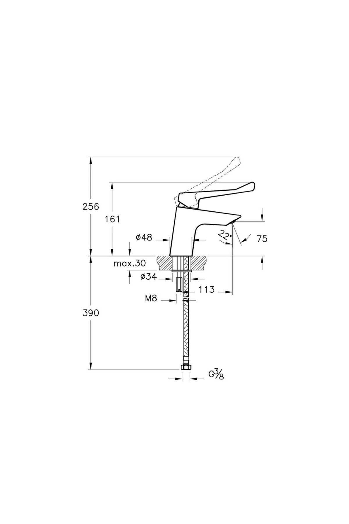 Solid S A42484 Lavabo Bataryası, Özel Ihtiyaç, Krom