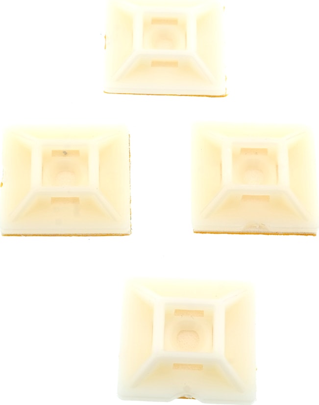 Plastik Kablo Bağı Klipsi Cırt Kelepçe Tutucu Yapışkanlı 19 x 19 x 3.9 mm 20 Adet