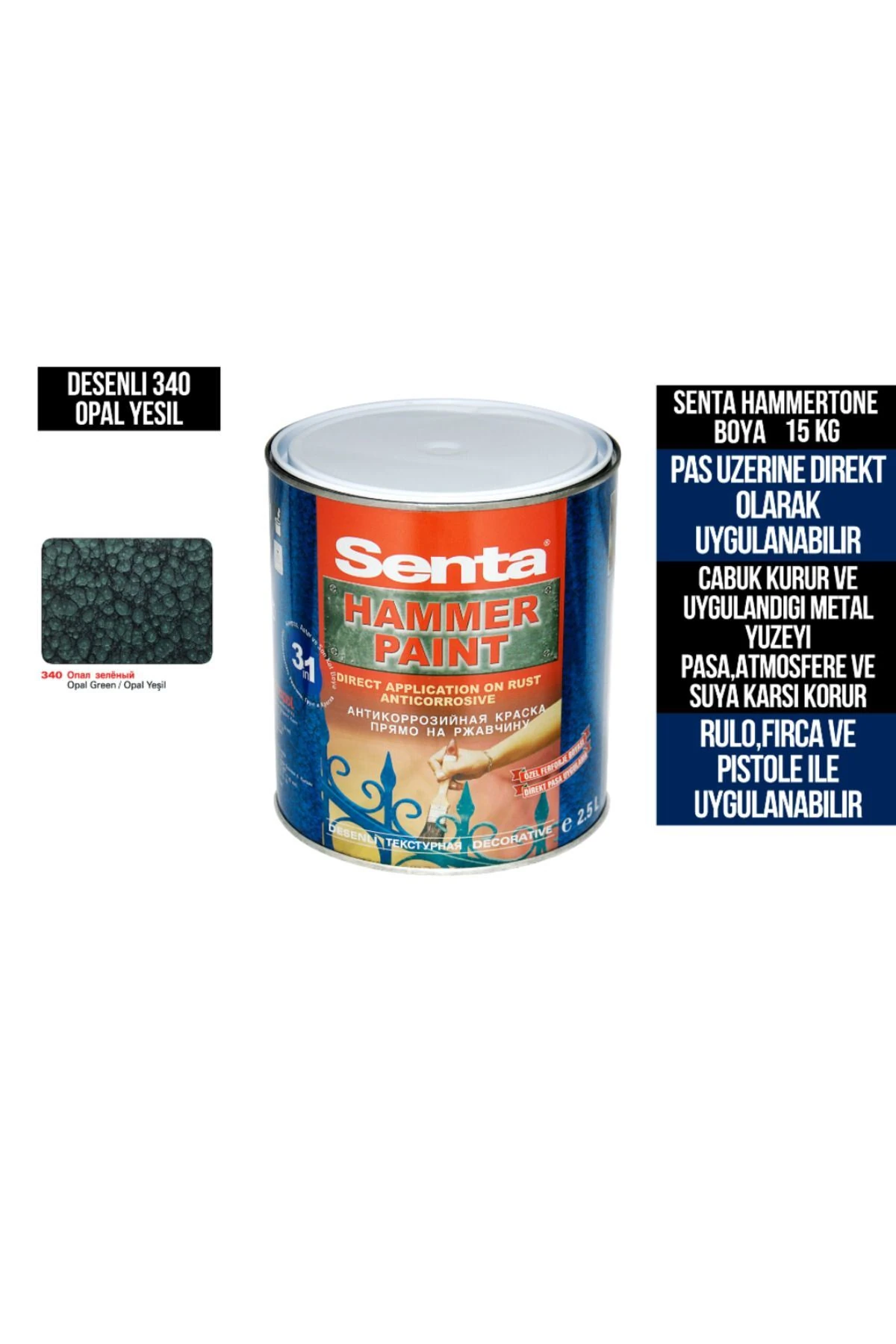 Hammertone Direkt Pas Üzeri Metal Boyası 15 kg